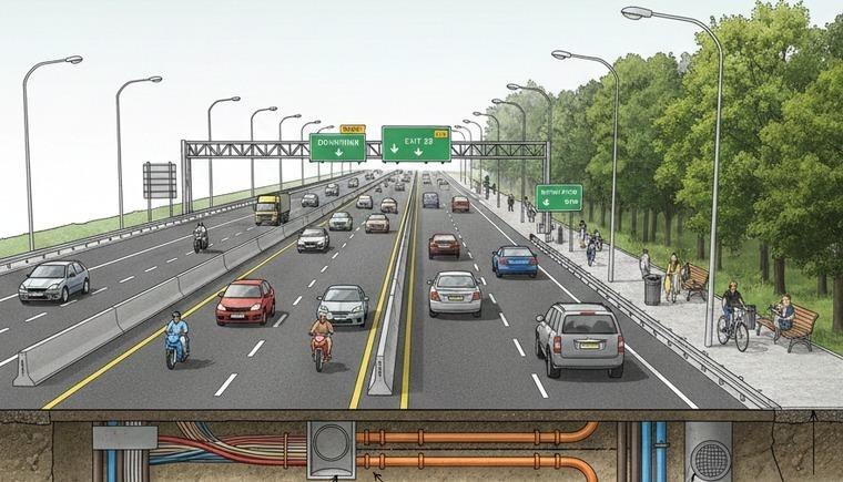 Road corridor and grading design